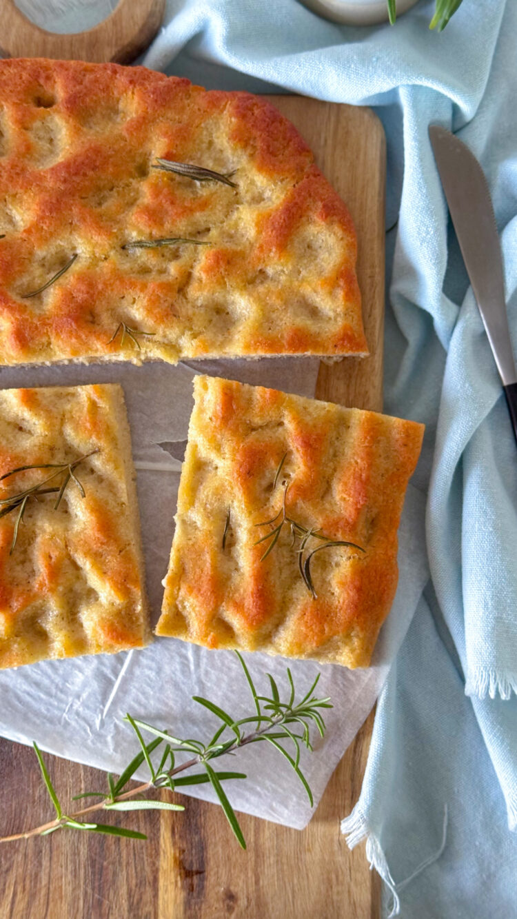 gluten-free focaccia with wholegrain flours
