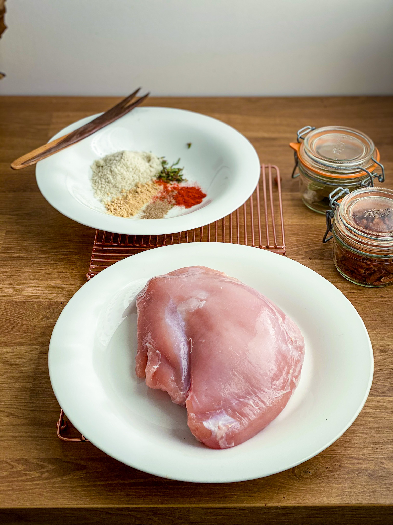 Healthy sandwich deli meat Marta in the jar