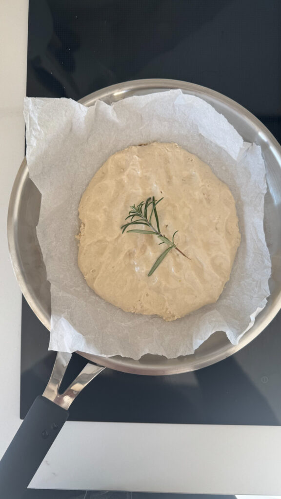 quick gluten-free bread in a pan