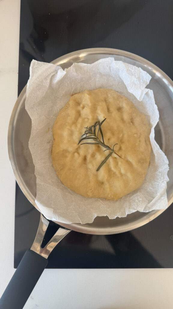 quick gluten-free bread in a pan