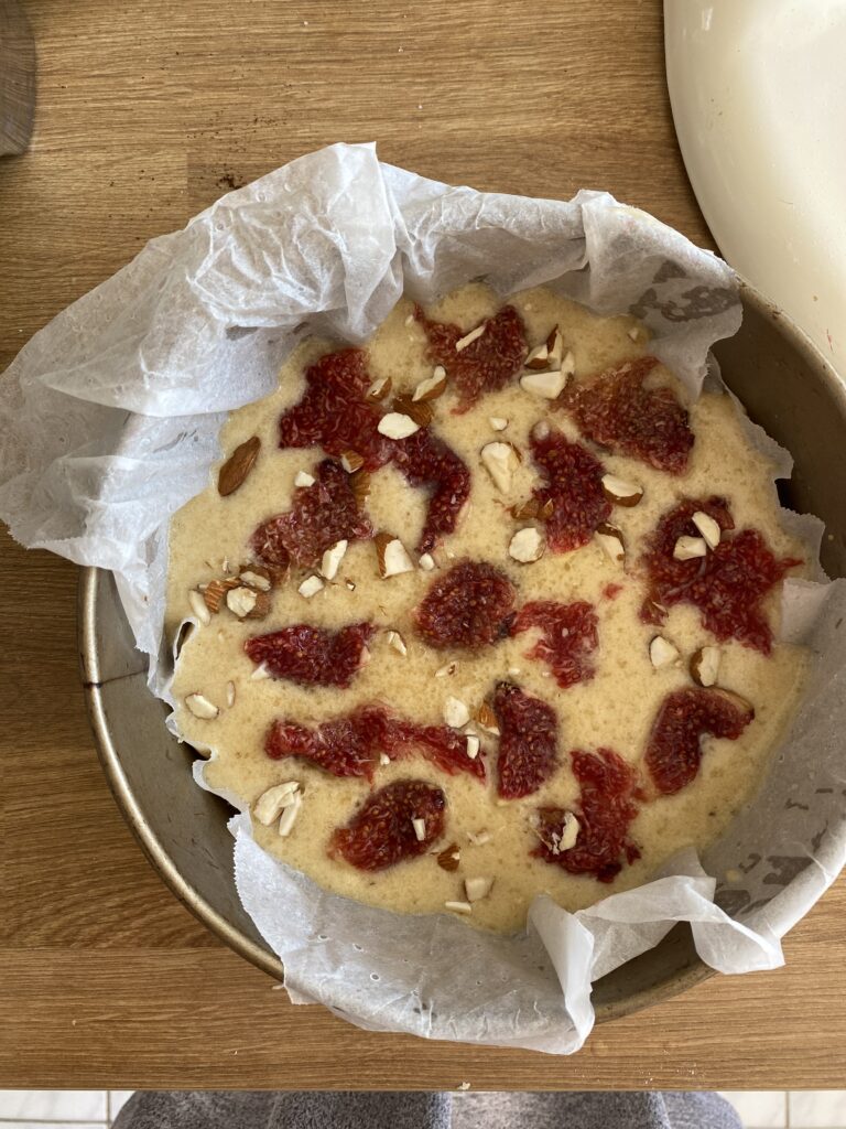 figs almond and honey gluten-free cake